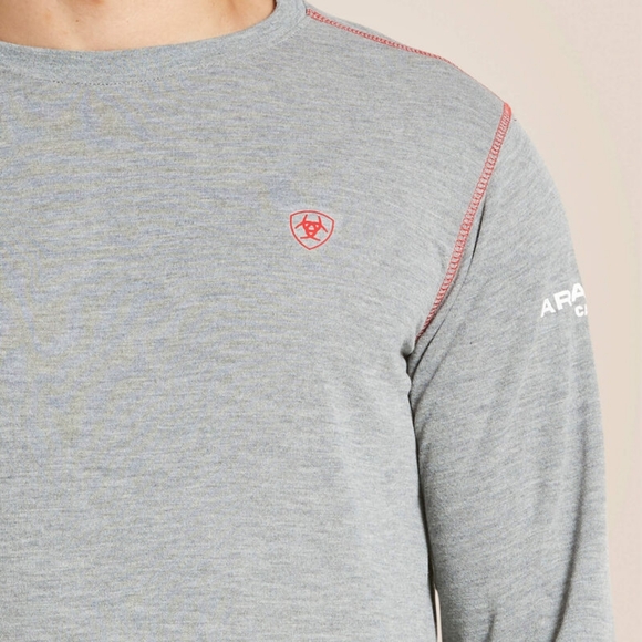 Ariat FR Shirt Mens Polartec Long Sleeve Baselayer  Heather Gray CAT 1 Size 4XL - Picture 6 of 16